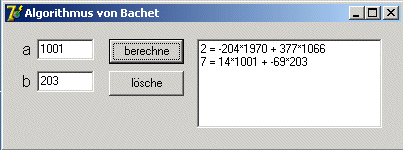 GUI zu Bachet