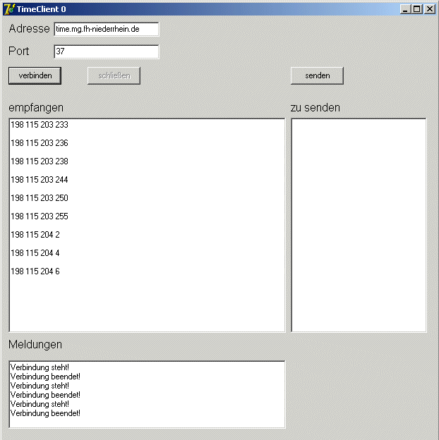 GUI zu timeClient