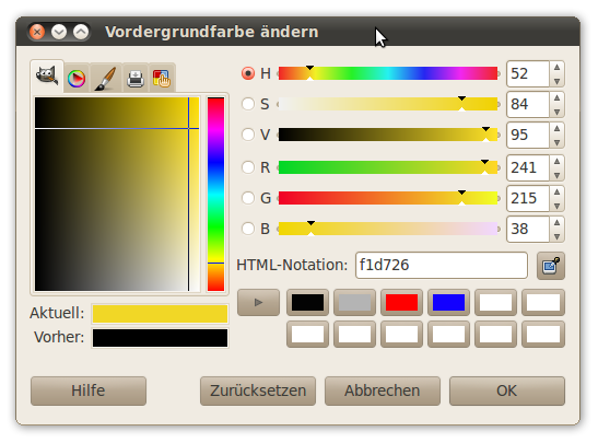 Gimp-Vordergrundfarbe ändern
